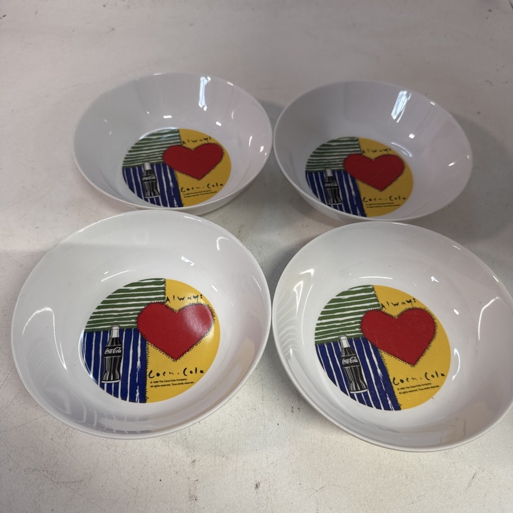 Coca Cola Melamine Bowls, Small - Lot Of 4